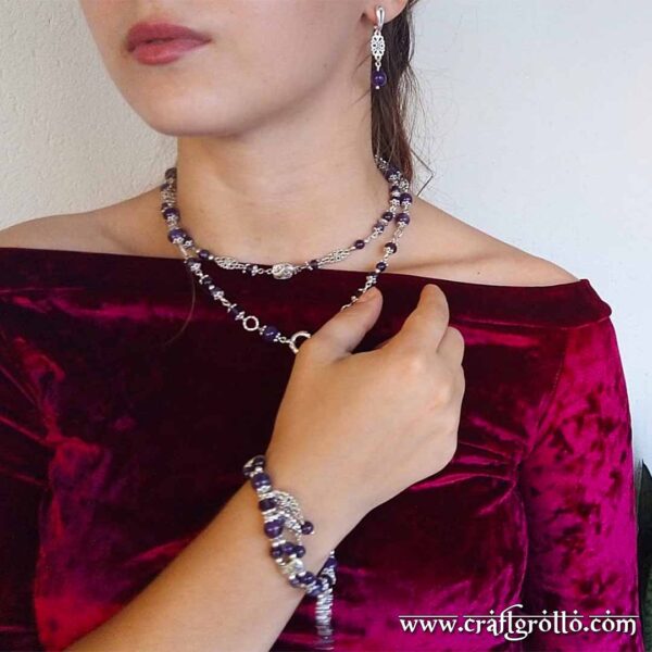 Gems of Wisdom 📿 Sautoir set including pendant, earrings and bracelet
